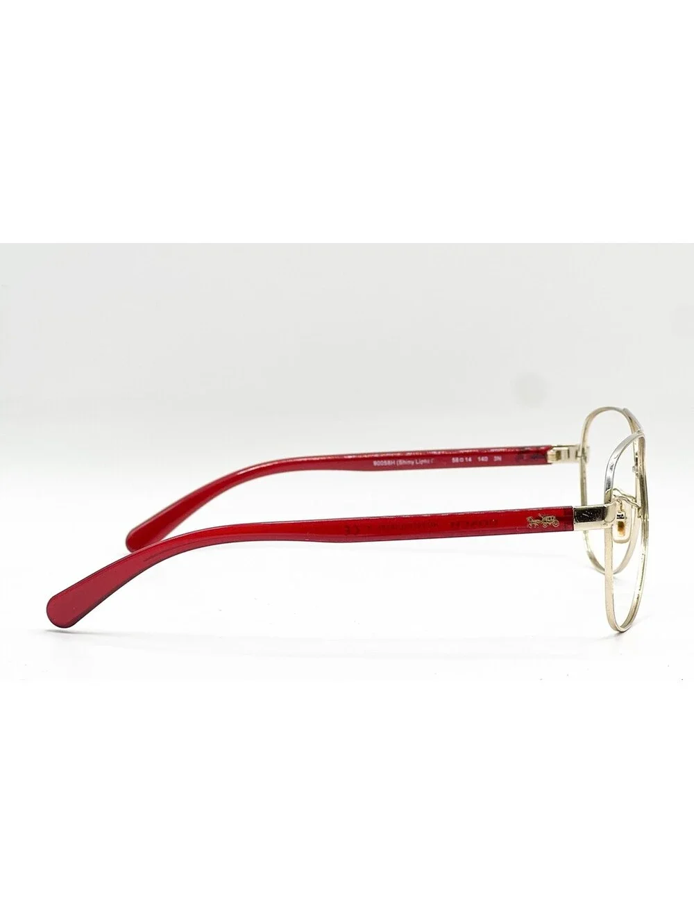 Coach Hc 7077 90058H Shiny Light Gold Burgundy Authentic Eyeglasses 58-14-140